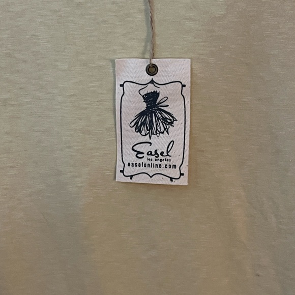 NWTEasel Yellow Panel Top w/Pieced Plaid & Floral Fabric Sleeves w/Pink Rickrack - Picture 8 of 16